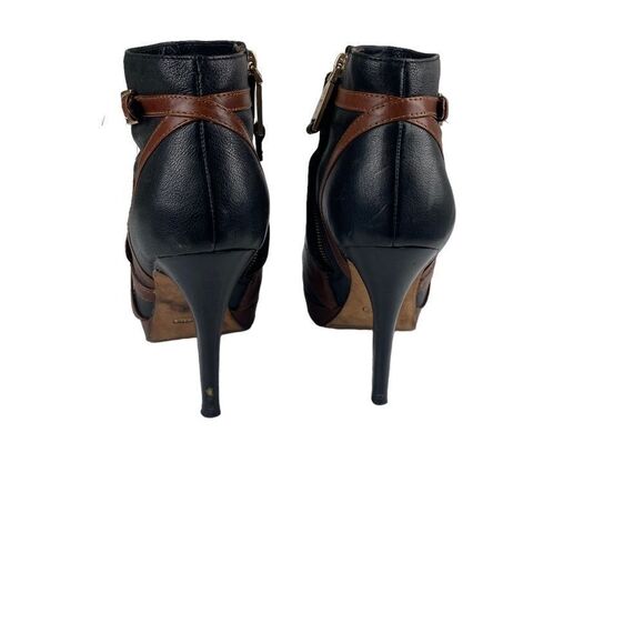 Cole Haan Nike Air Carolyn Black Brown Platform Stiletto Ankle Boots - Picture 5 of 7